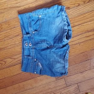 Blue denim short short shorts